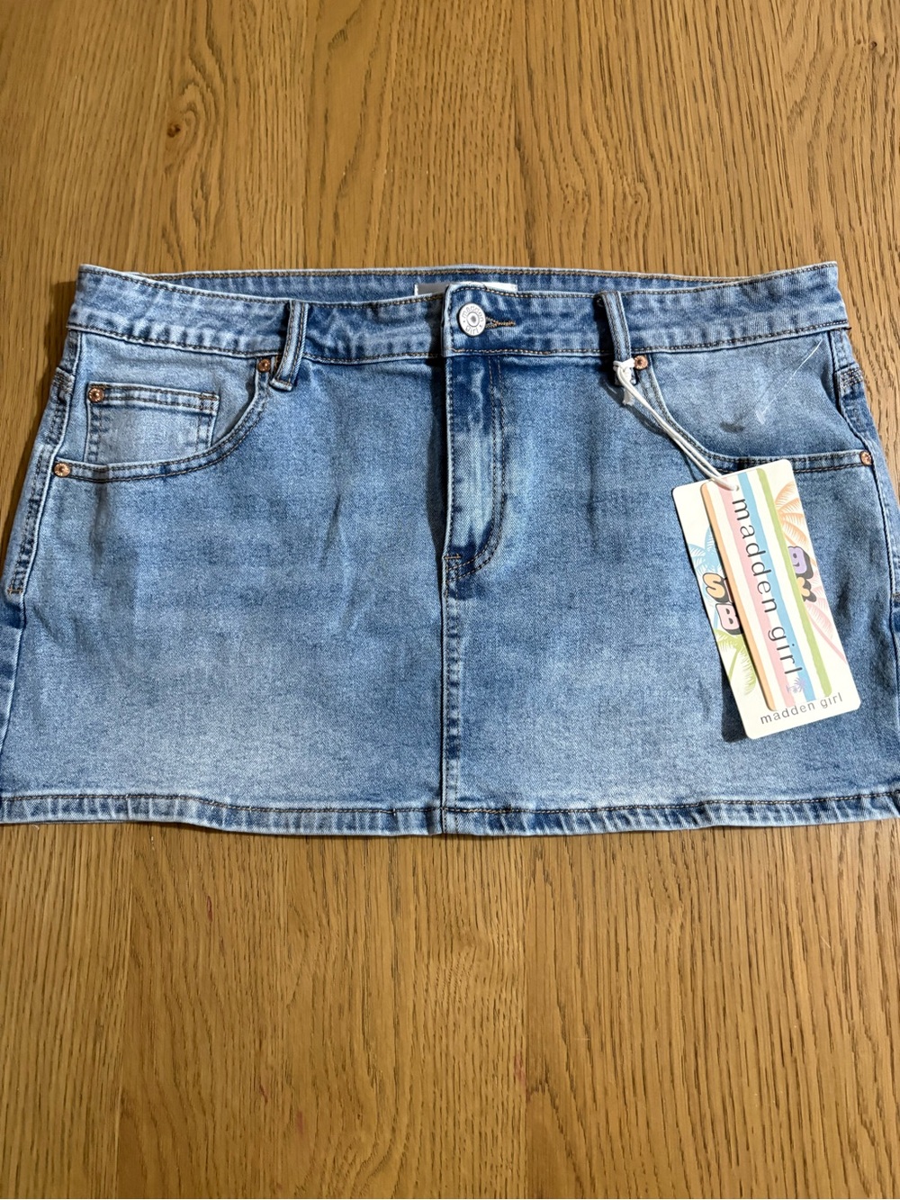 Madden Girl Medium Blue Denim Mini Skirt